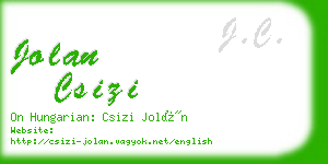 jolan csizi business card